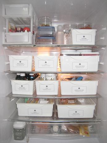 プラスチックカゴ冷蔵庫活用例